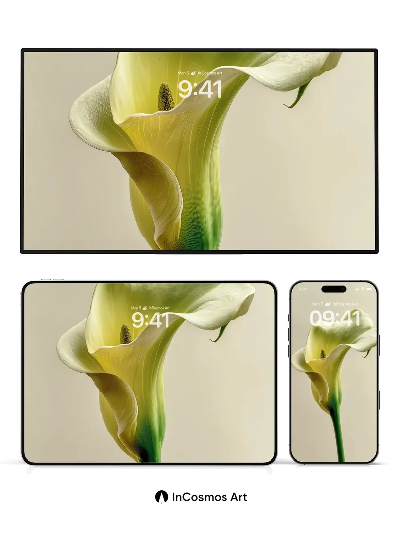 Serene Calla Wallpaper with Ethereal Light