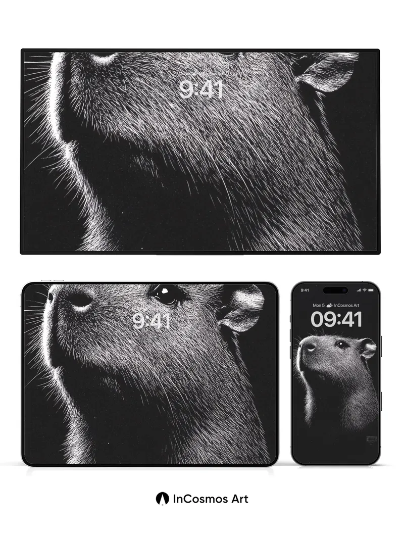 Whispering Fur Wallpaper with Silver Light