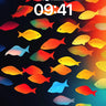 Luminous School Wallpaper with Rainbow Currents wallpaper for iPhone, iPad & Mac