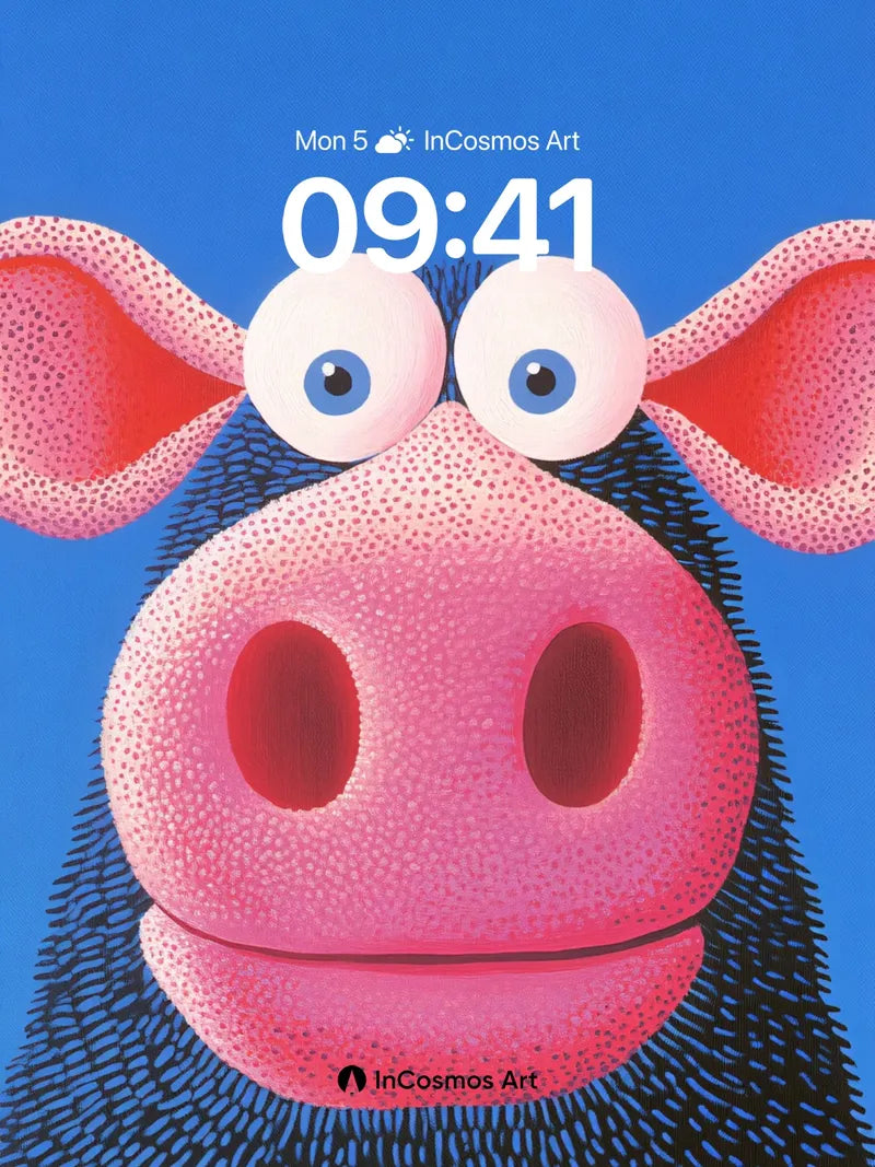 Playful Pig Snout Wallpaper with Polka-Dot Whimsy wallpaper for iPhone, iPad & Mac