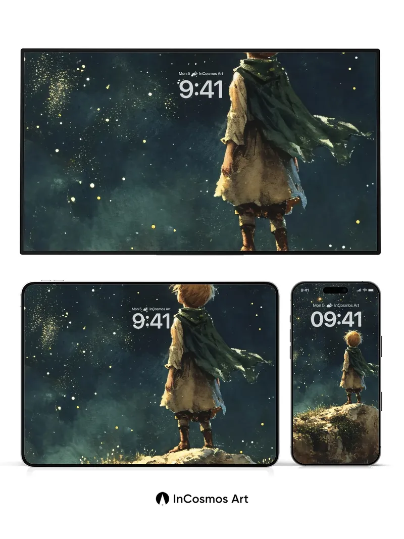 Starry Gaze Wallpaper with Whispers of Light