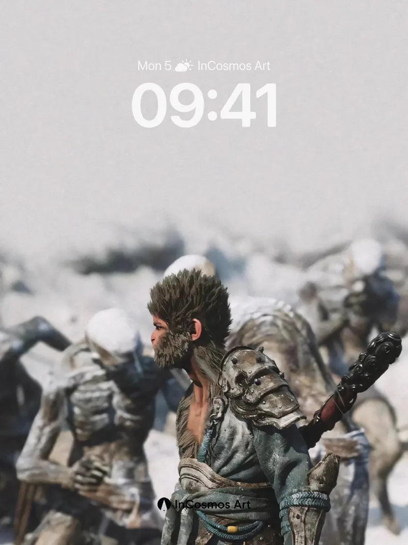 Frostbound Warrior Wallpaper with Ancient Echoes