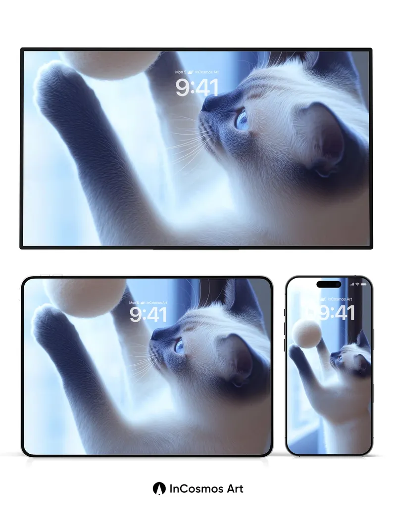 Serene Playful Moment Wallpaper with Floating Ball