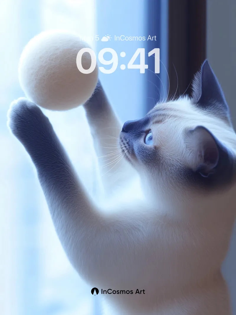 Serene Playful Moment Wallpaper with Floating Ball