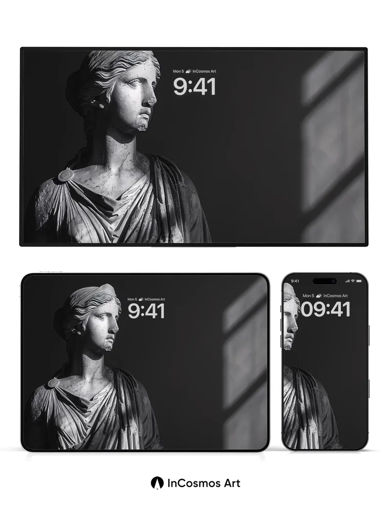 Stone Silence Wallpaper with Sunlit Shadows