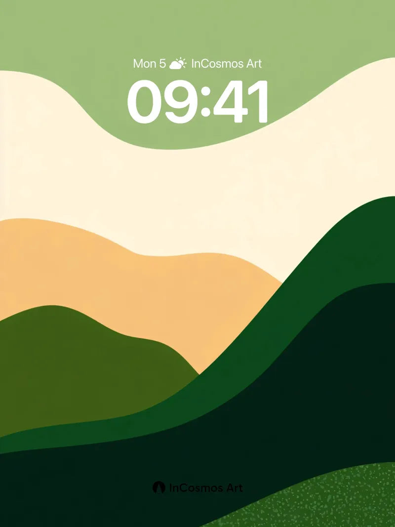 Serenity Ridge Wallpaper with Earth-Toned Waves