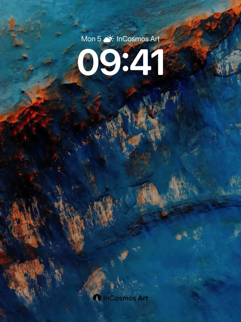 Crimson Edge Wallpaper with Deep Blue Veins wallpaper for iPhone, iPad & Mac