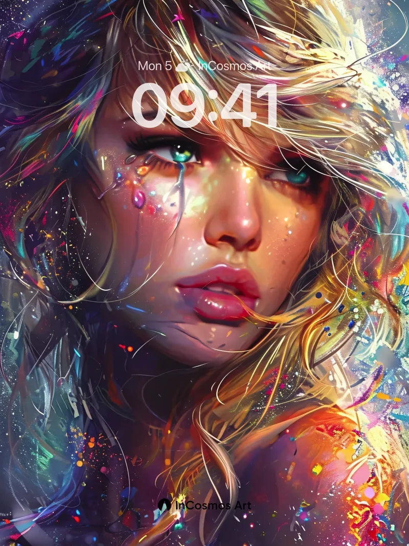 Cosmic Tears Wallpaper with Rainbow Hair wallpaper for iPhone, iPad & Mac
