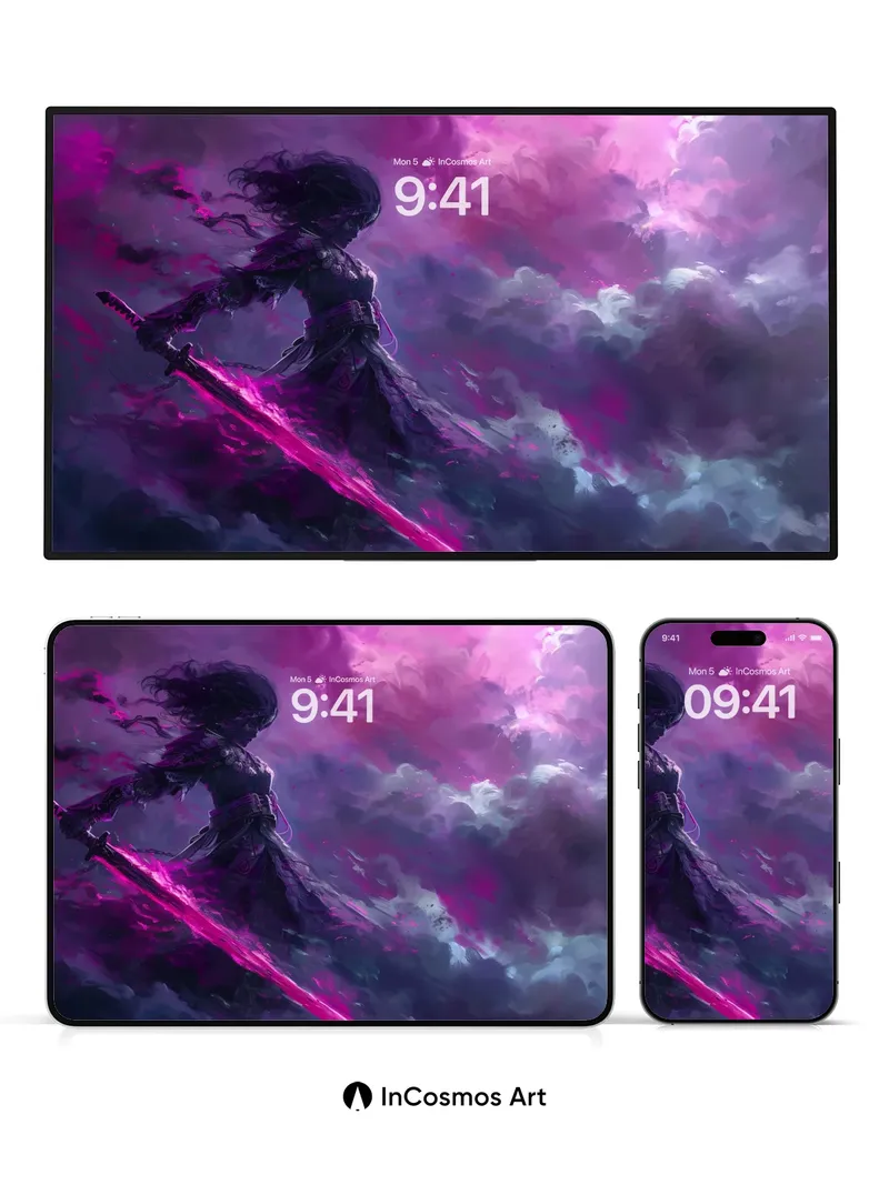 Crimson Storm Wallpaper with Ethereal Blade