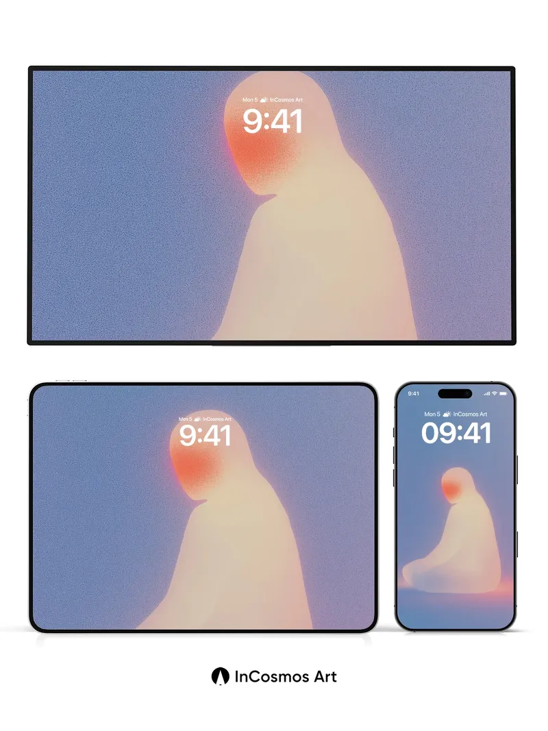 Serene Silhouette Wallpaper with Ethereal Glow