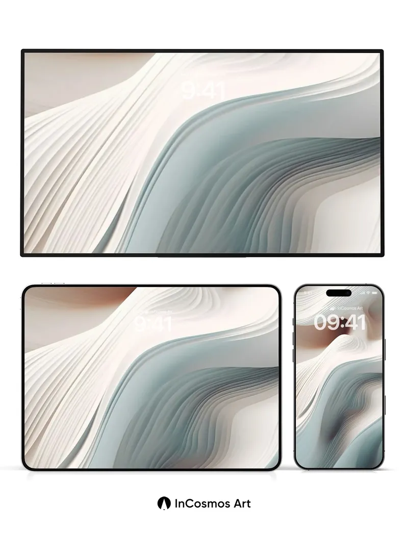 Serenity Wave Wallpaper with Ethereal Lines