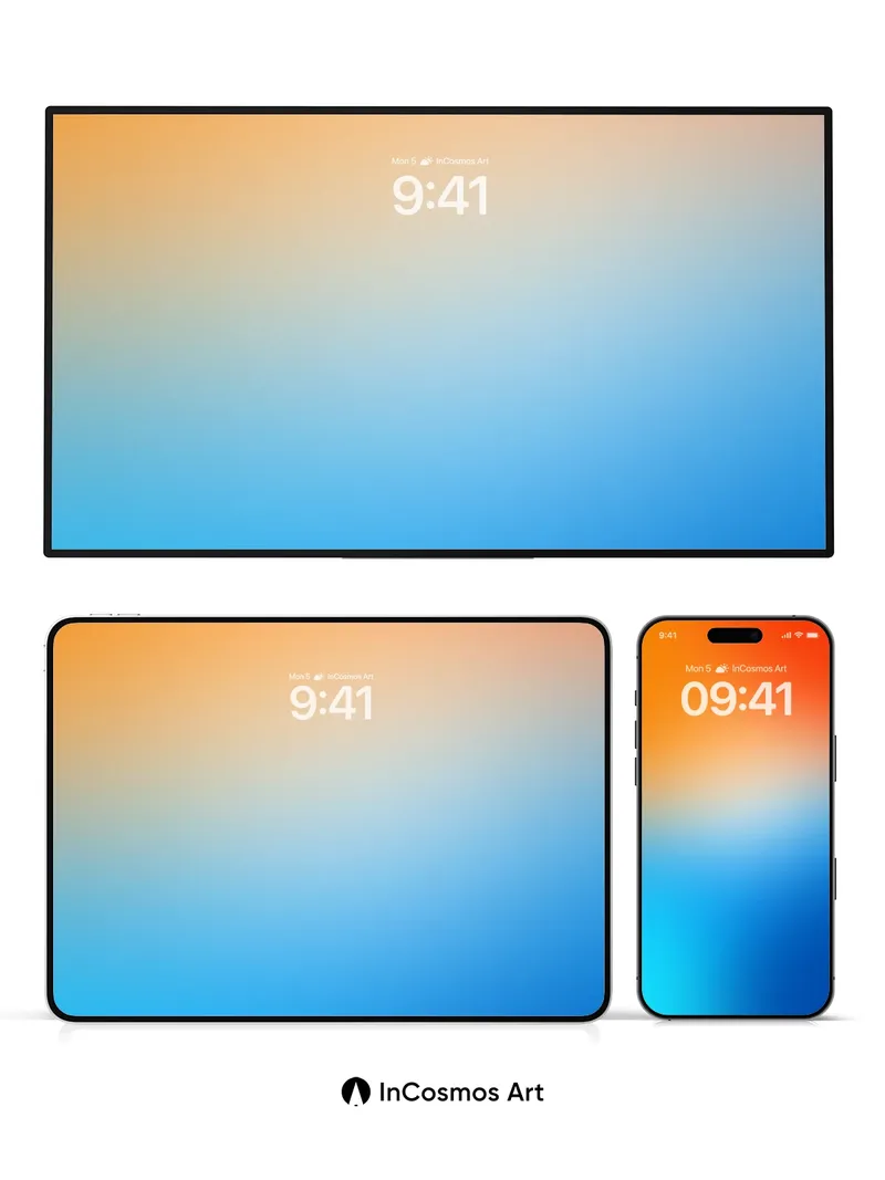 Sunset Pulse Wallpaper with Oceanic Depth