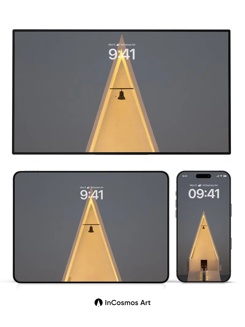 Serene Apex Wallpaper with Golden Light Veins