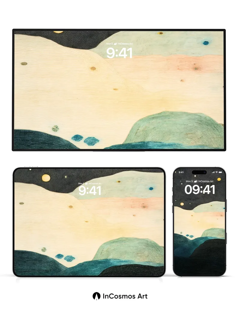 Starry Dunes Wallpaper with Celestial Hush