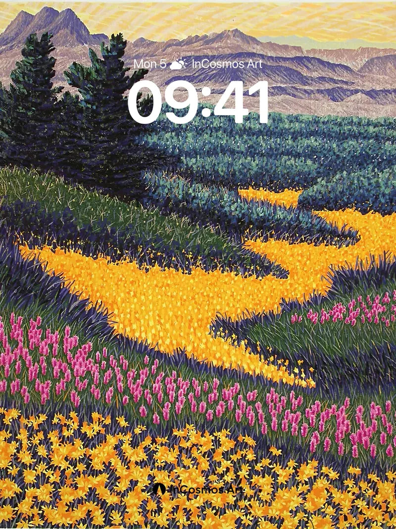 Golden Vein Wallpaper with Mountain Hush wallpaper for iPhone, iPad & Mac