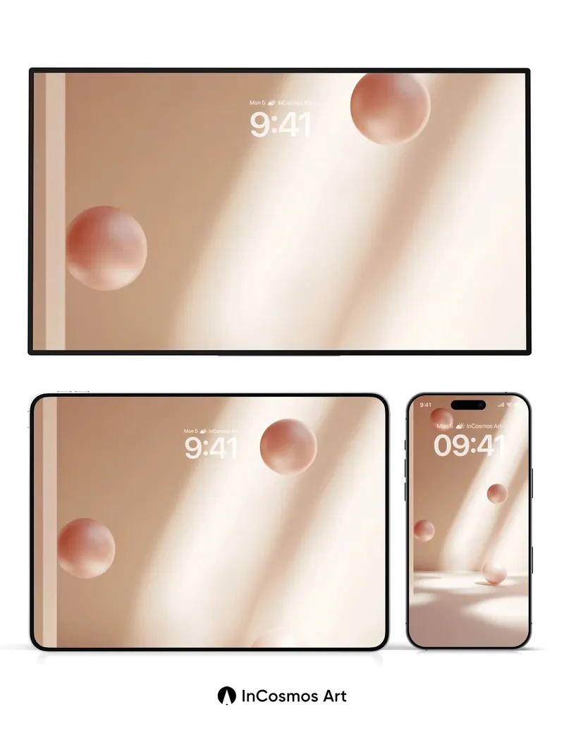 Serenity Sphere Wallpaper with Floating Light