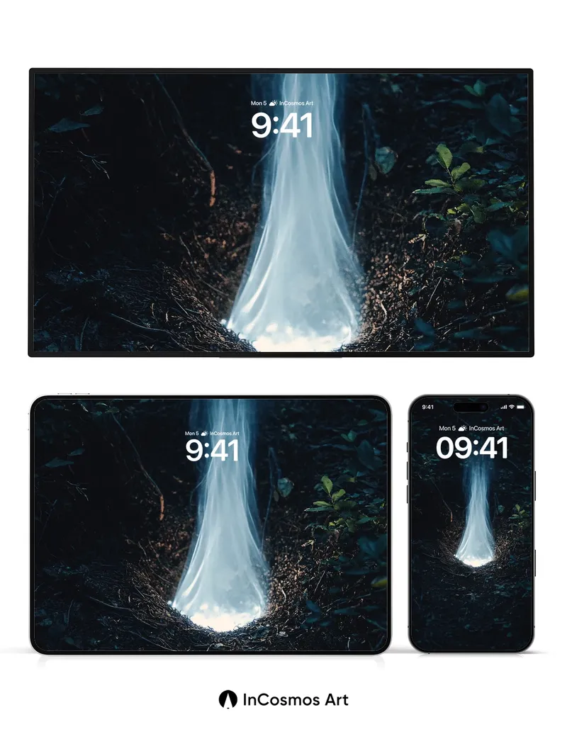 Luminous Veil Wallpaper in Forest Depths