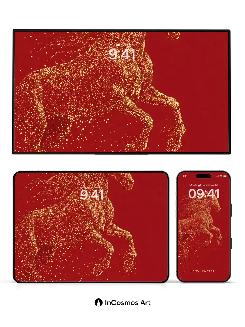 Golden Storm Wallpaper with Sparkling Horse