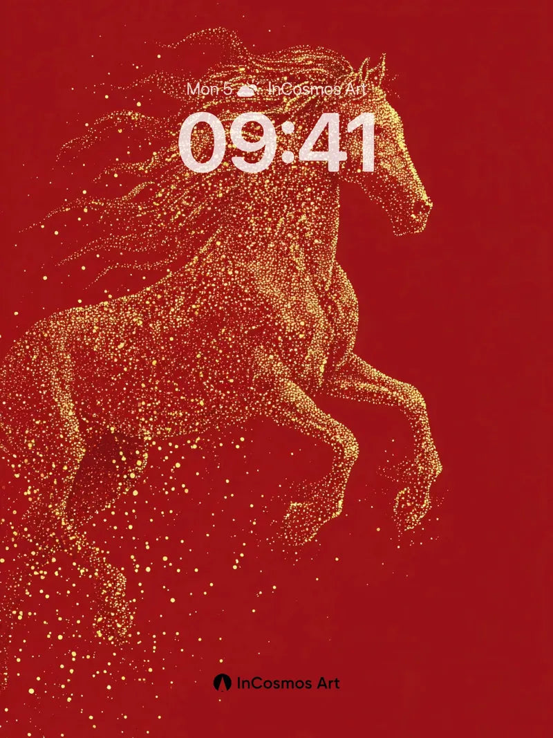 Golden Storm Wallpaper with Sparkling Horse