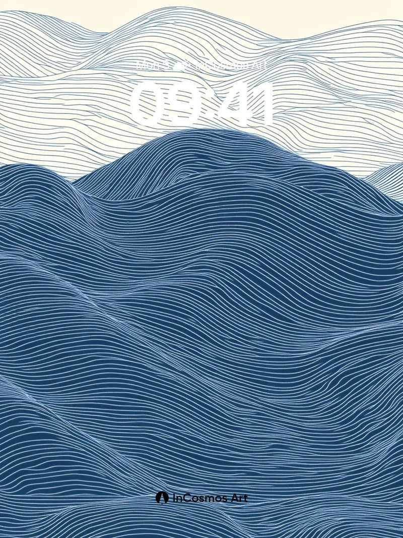 Serenity Wave Wallpaper with Hokusai Lines