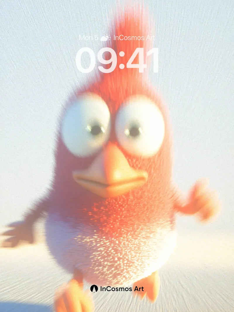 Playful Fuzz Wallpaper with Floating Feathers wallpaper for iPhone, iPad & Mac