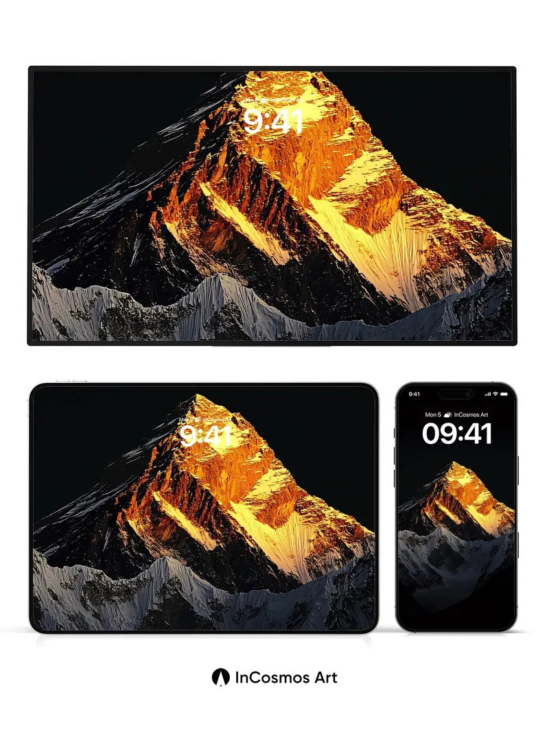 Golden Peak Wallpaper with Midnight Shadows