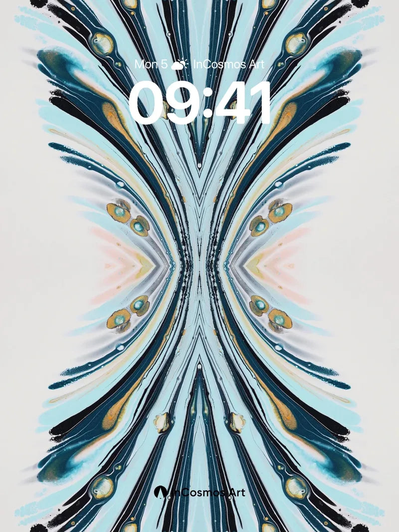 Cosmic Feather Wallpaper with Liquid Light Veins wallpaper for iPhone, iPad & Mac