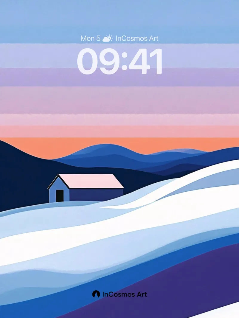 Serene Horizon Wallpaper with Frozen Waves