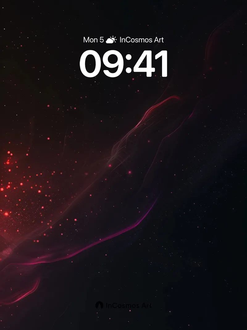 Cosmic Veil Wallpaper with Flickering Embers