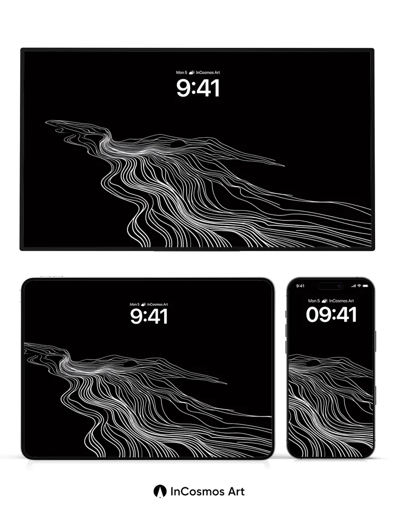 Silent Currents Wallpaper with Ethereal Lines