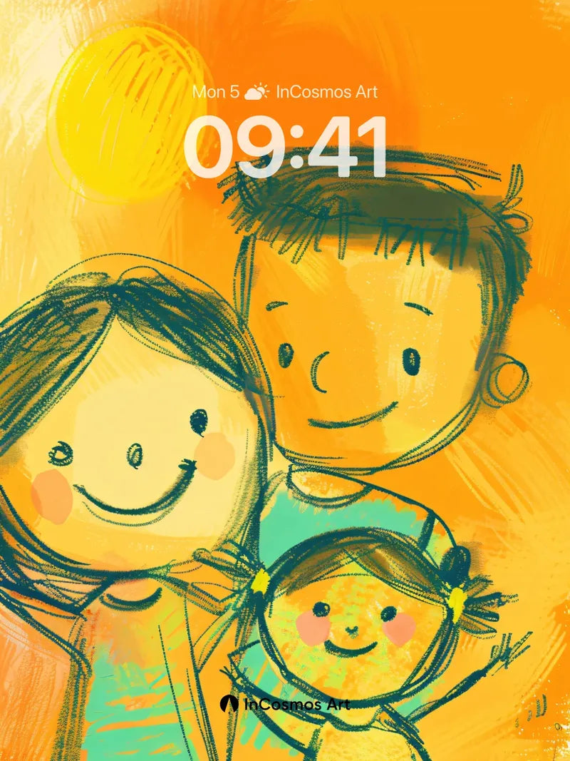Sunlit Sketch Wallpaper with Warm Hues wallpaper for iPhone, iPad & Mac
