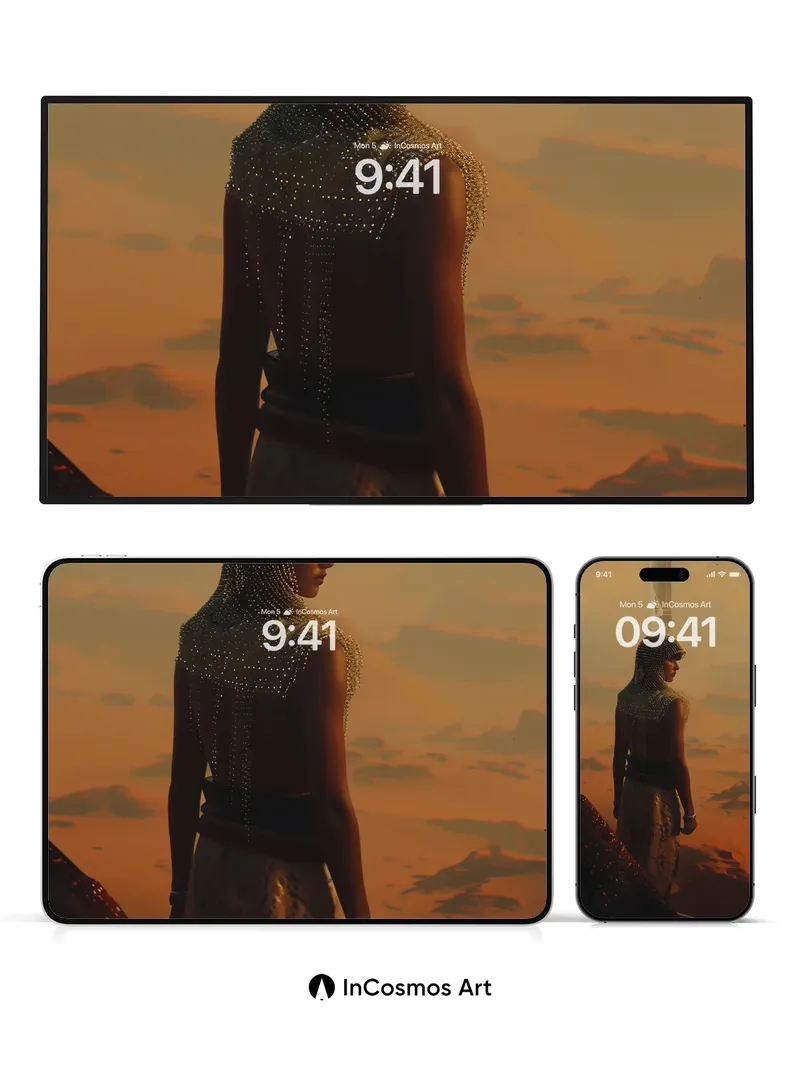 Desert Reverie Wallpaper with Starlit Veil