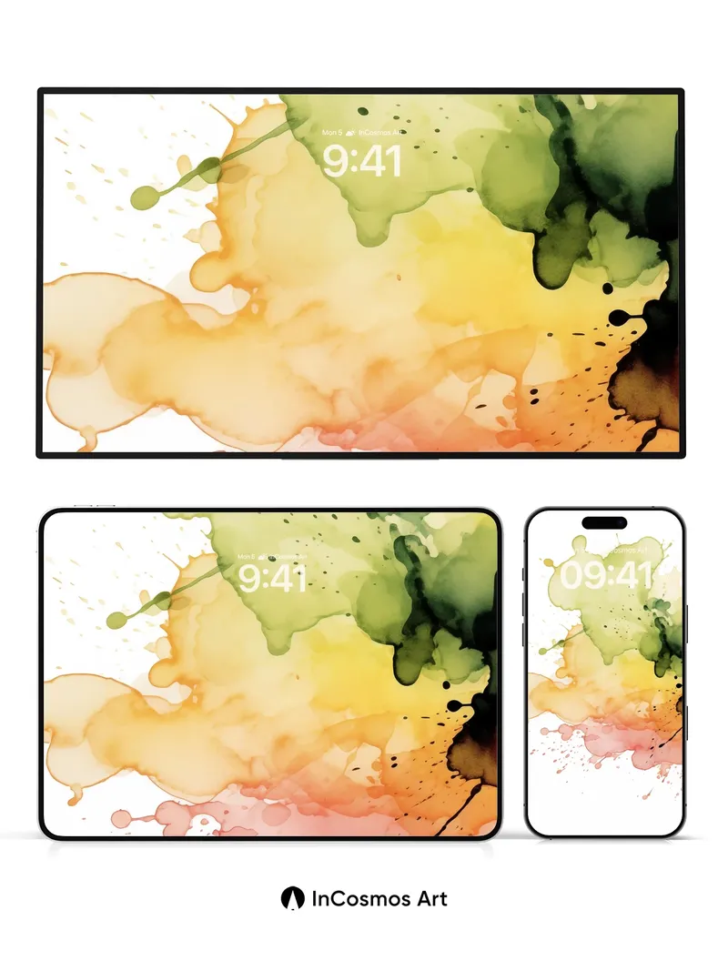 Whispering Ink Wallpaper with Chromatic Breath