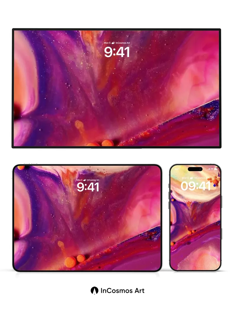 Luminous Abyss Wallpaper with Floating Orbs