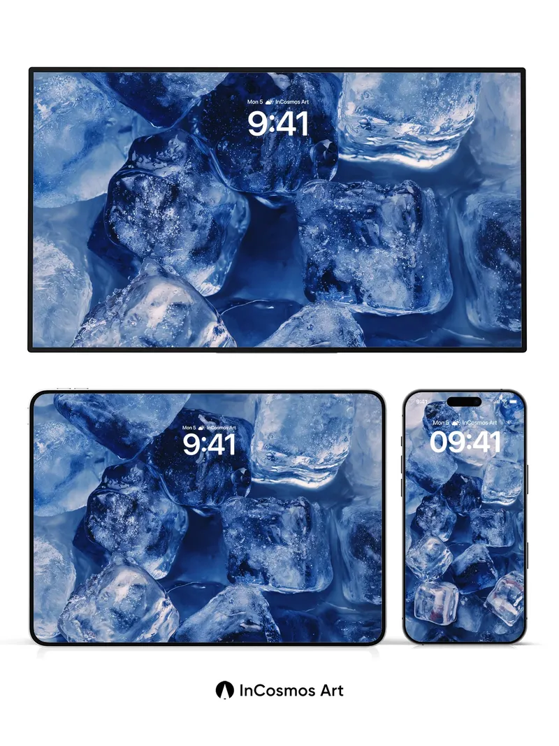 Frostbound Crystal Wallpaper with Liquid Shadows