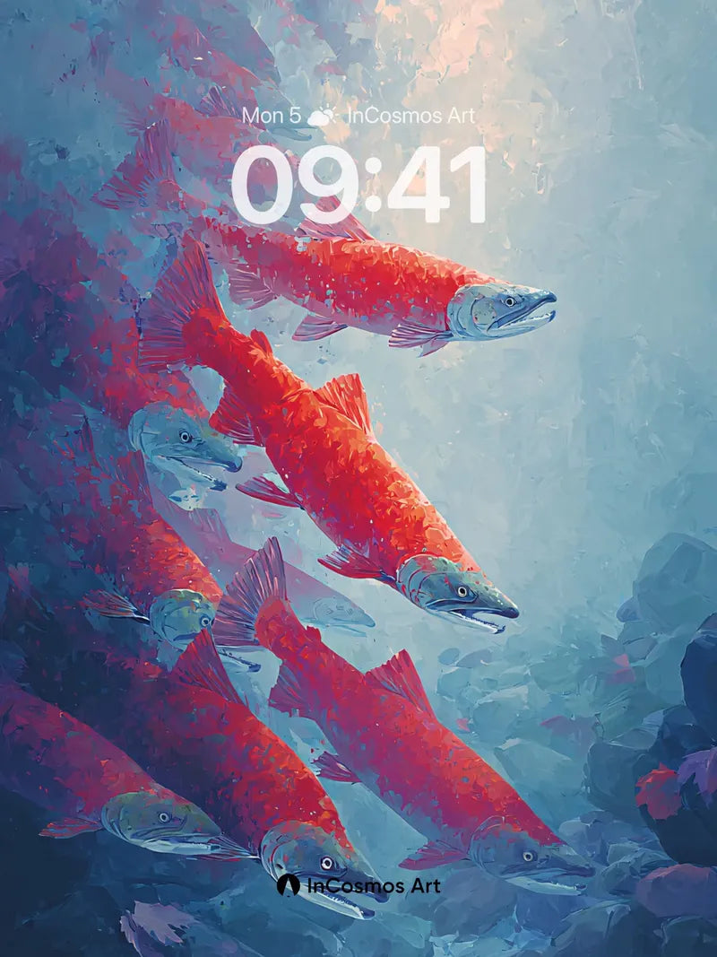 Crimson Current Wallpaper with Underwater Pulse