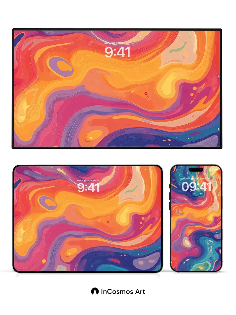 Luminous Swirl Wallpaper with Cosmic Pulse