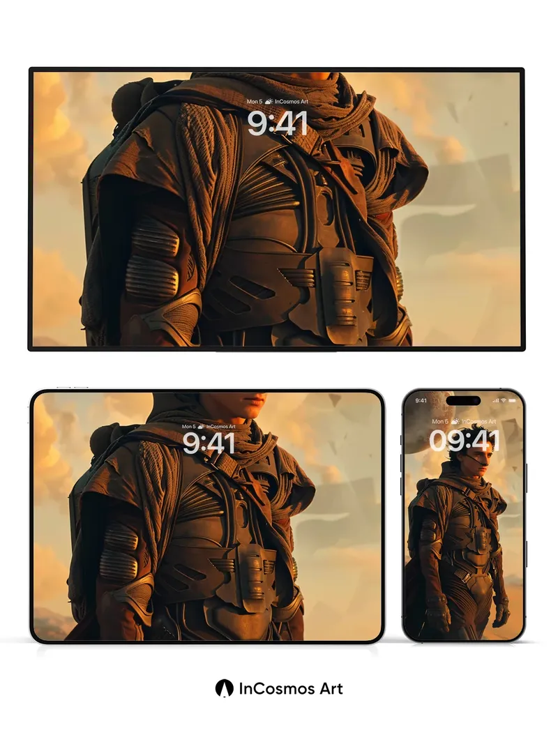 Desert Sentinel Wallpaper with Celestial Gaze