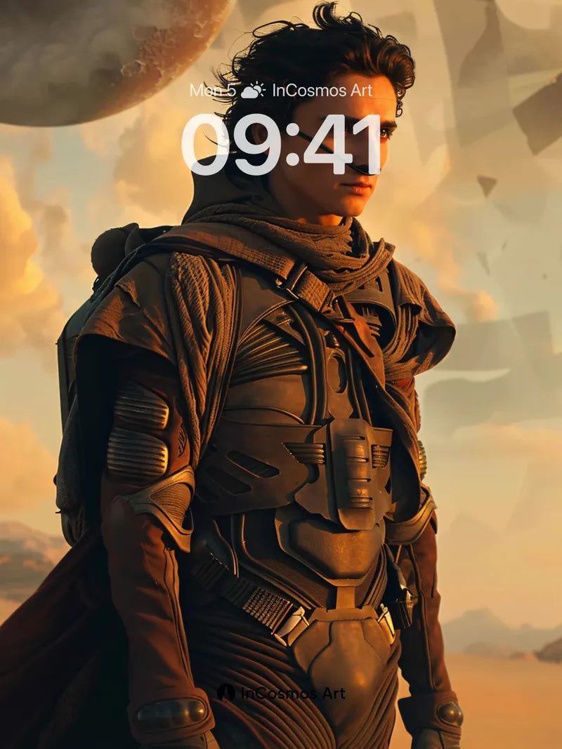 Desert Sentinel Wallpaper with Celestial Gaze