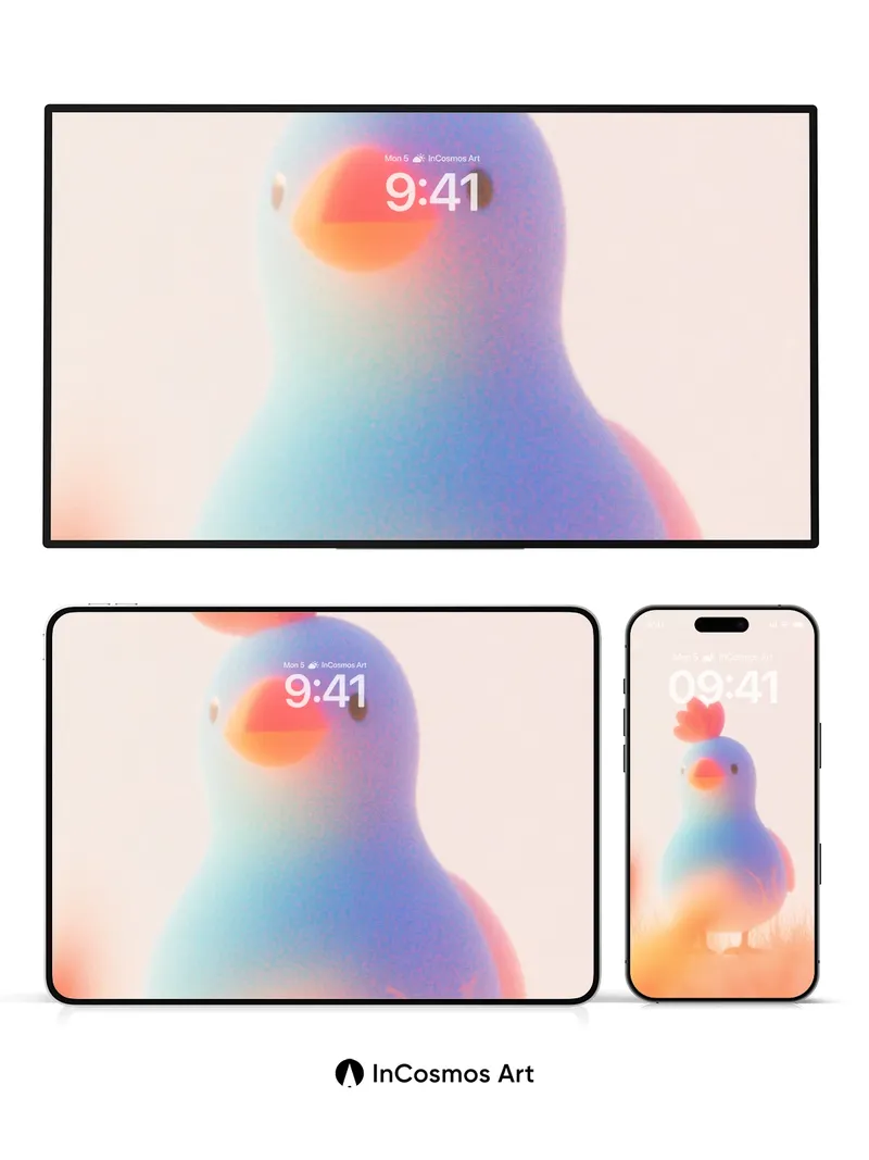 Soft Glow Bird Wallpaper with Pastel Hues