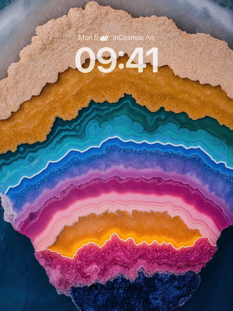 Oceanic Agate Wallpaper with Living Color Veins