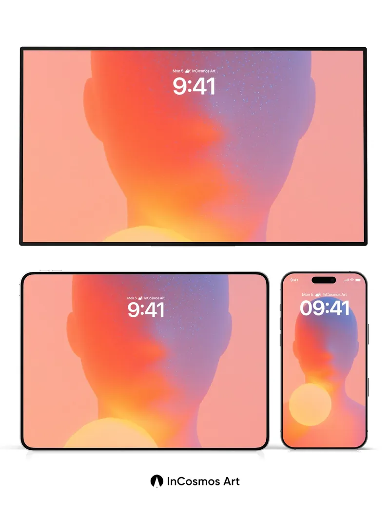 Luminous Silhouette Wallpaper with Celestial Glow