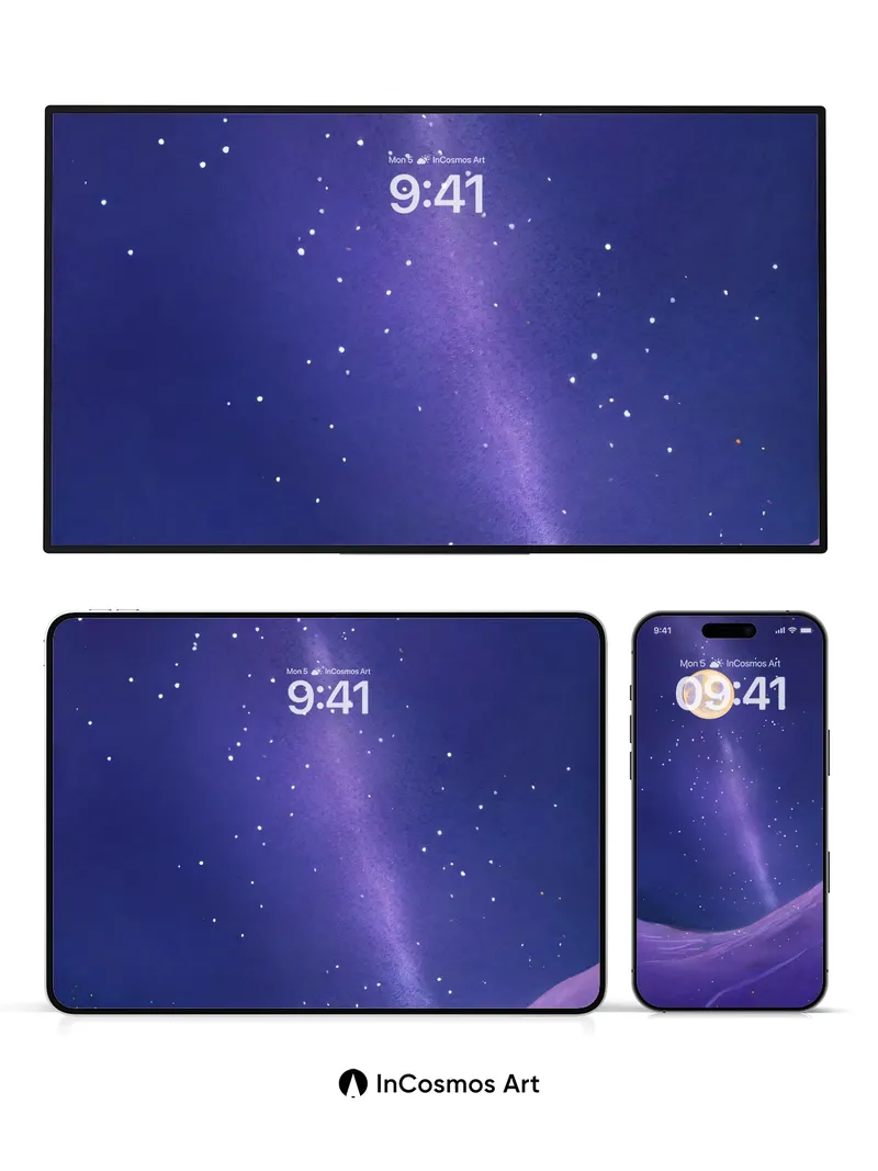 Lunar Hush Wallpaper with Starlit Dunes