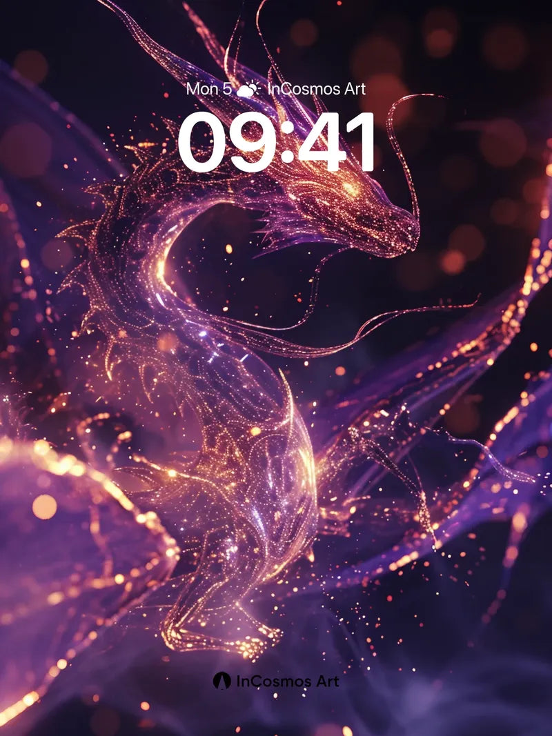 Luminous Serpent Wallpaper with Cosmic Breath