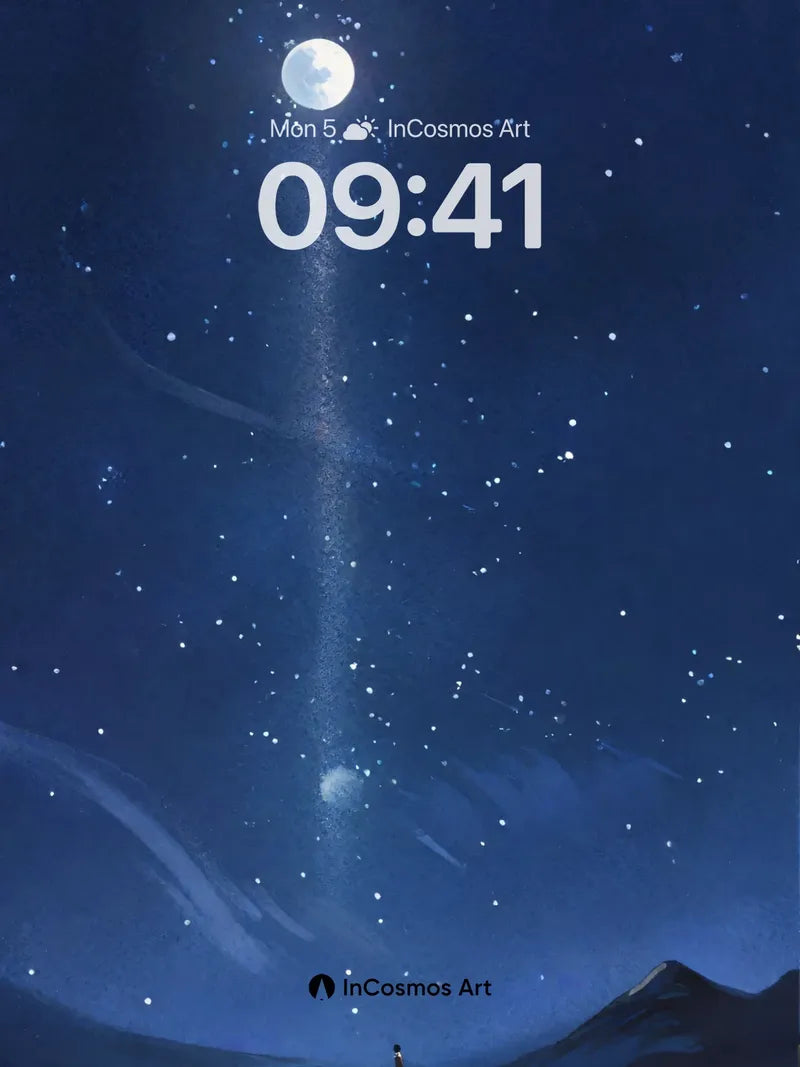 Stellar Path Wallpaper with Moonlit Summit wallpaper for iPhone, iPad & Mac