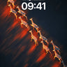 Ember Trail Wallpaper with Giraffe Silhouettes wallpaper for iPhone, iPad & Mac