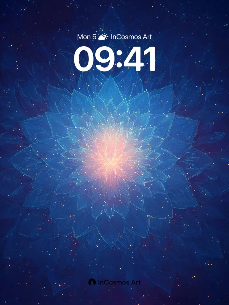 Cosmic Lotus Wallpaper with Starlight Veins wallpaper for iPhone, iPad & Mac