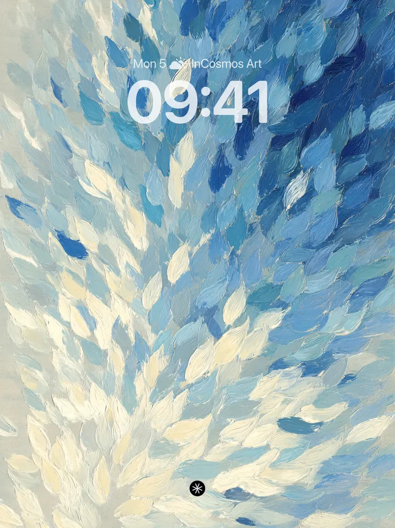Soft Petal Drift Wallpaper in Pale Haze wallpaper for iPhone, iPad & Mac