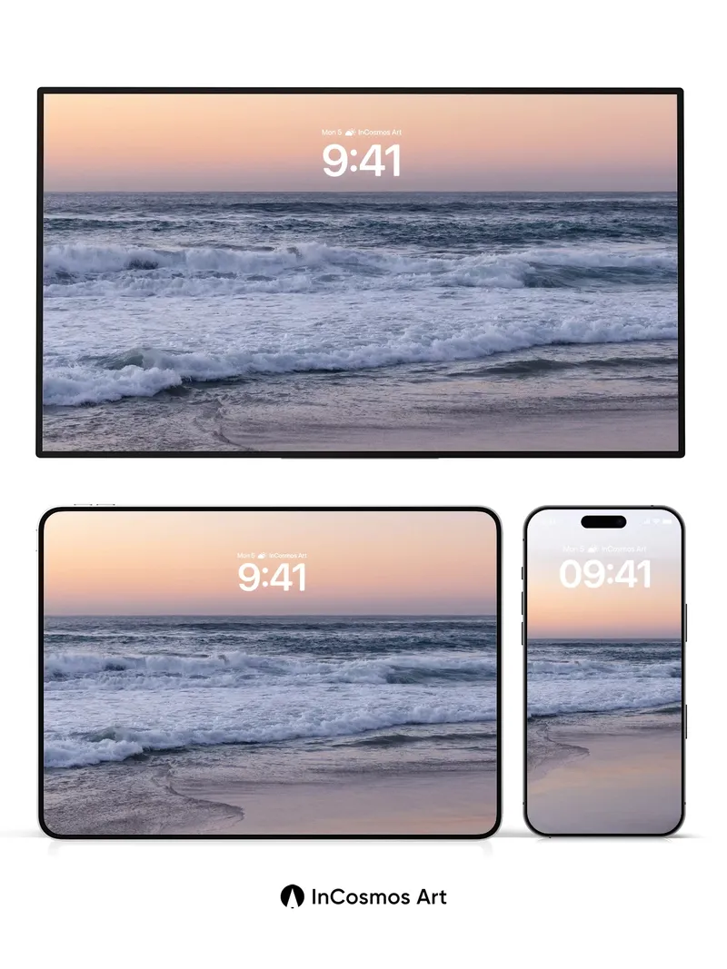 Serenity Seashore Wallpaper with Dusk Hues