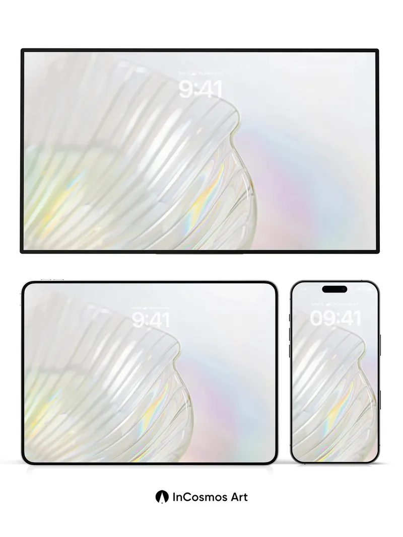 Prismatic Glass Wallpaper with Rainbow Hues